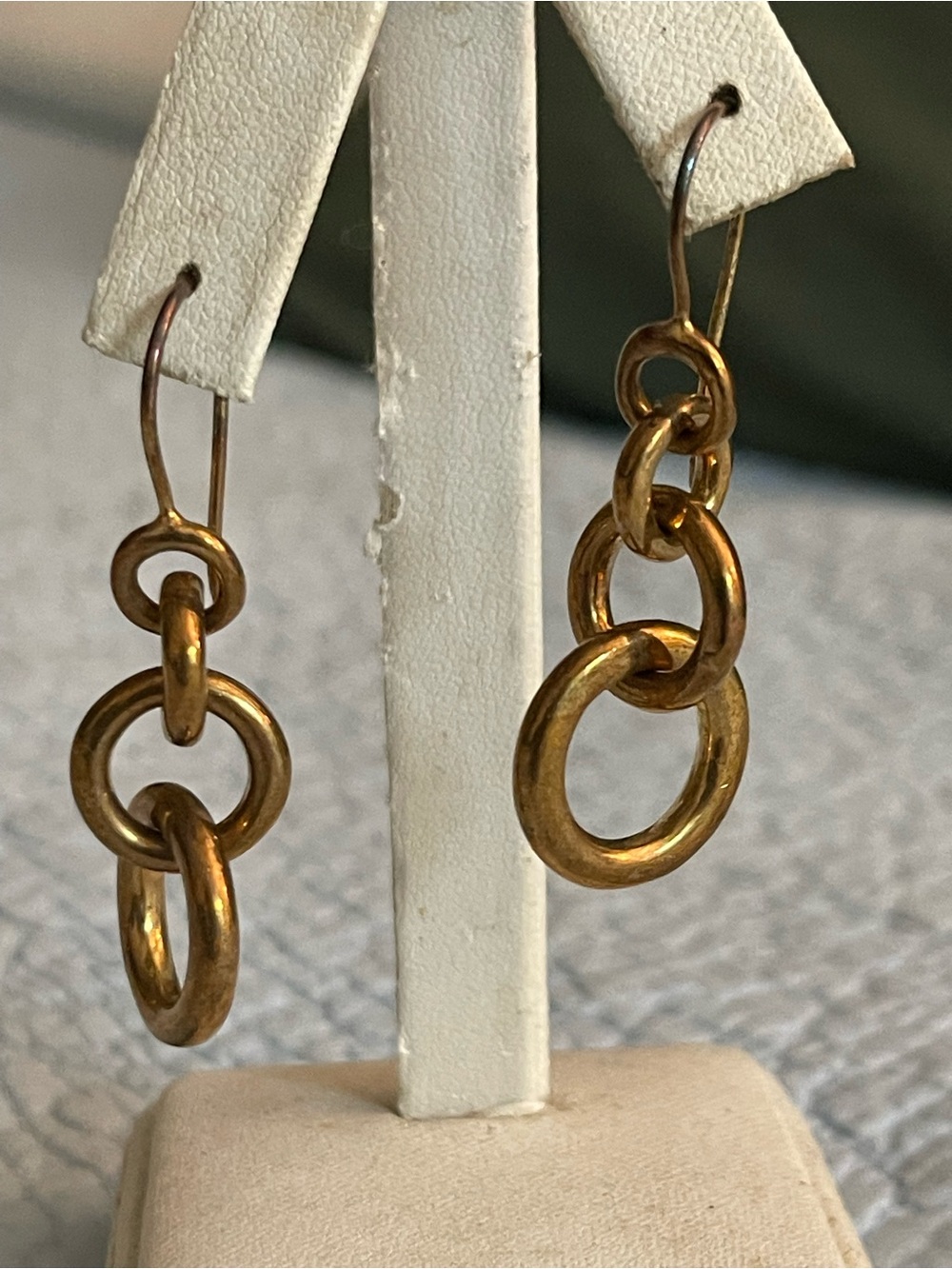 Brass-Tone Circle Link Drop Earrings - Women Jewelry